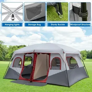 제조 8 10 12 명 인스턴트 설정 방수 큰 가족 대형 오두막 야외 캠핑 텐트 판매