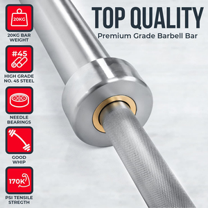 20kg ウェイトリフティングバーベル パワーリフティングバー ウェイトリフティングバー フィットネス 2000ポンド 700ポンド バーベル - Product Image 4