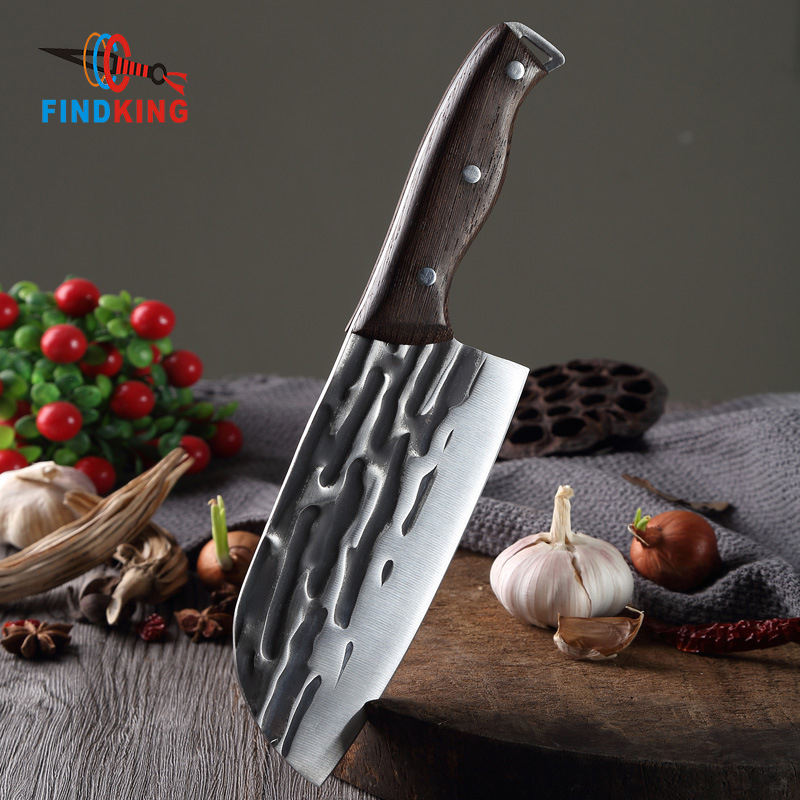 FINDKING Kitchen Outdoor Full Tang Handle 7 Inch Handmade Forged Chopper Kitchen Knife Stainless Steel Butcher Knife