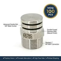 Buse de rideau d'eau double fente en acier inoxydable ZSTMC DN25, 120 degrés, à jet plat grand angle, pour système de déversement d'eau