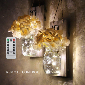 Lampe murale rétro décorative en verre IP66 avec télécommande, lampes murales de mariage à piles, lampes LED murales pour la maison et l'extérieur - Product Image 3