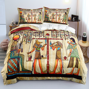 Cổ Egyptian bộ đồ giường thiết lập Quilt cover với 2 vỏ gối Tường Lịch Sử giấy da Pharaoh cũ Egyptian papyrus giường thiết lập - Product Image 4