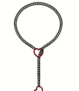 Un collar de cadena cubana gótica Y2K con colgante de corazón en un estilo dulce y vanguardista de acero inoxidable 316L a prueba de agua - Product Image 3