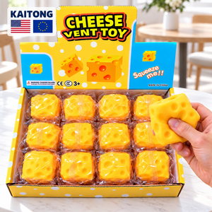 KAITONG Lotti all'ingrosso di Giocattoli Antistress Personalizzati in TPR, Mini Squishies a Forma di Formaggio da Spremere - Product Image 1