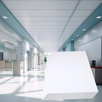 Lot de 12 dalles de plafond carrées en métal 60x60 cm, étanches, en alliage d'aluminium, résistantes au feu, sans affaissement, blanches, garantie 5 ans, insonorisation 40 CAC