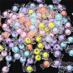 Super AA Grade Candy Color Acrylic Flower Beads Inner Bead Acrylic Beads wholesale for Hair Braids DIY Bracelet Necklace Making