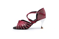 CM04 violet Satin Latin Salsa chaussures de danse pour femmes filles classique salle de bal Tango sandales largeur moyenne semelle intérieure en daim Style Jazz