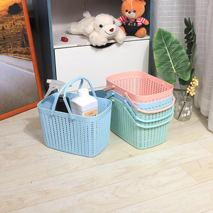 Storage <b>Basket</b> Rectangle PP Material <b>Stackable</b> Mixed Color For Home Bathroom Use - Product Image 3