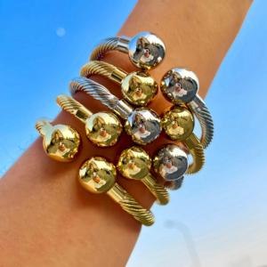 Thời Trang Twist Mở C-Hình Dạng Dripping Vòng Đeo Tay Quyến Rũ Đồng 18K Vàng 925 Bạc Mạ Đồ Trang Sức Sang Trọng Bangles <span class=keywords><strong>Set</strong></span> Phụ Nữ - Product Image 2