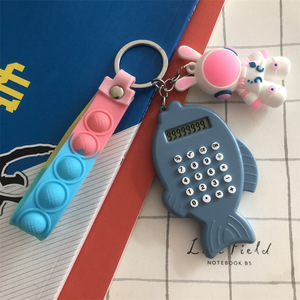 Fish Keychain Calculator 8 Digits Battery Powered ABS Material Colorful Design For Kids And Adults - Product Image 3