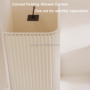 Ensemble <span class=keywords><strong>de</strong></span> <span class=keywords><strong>rideau</strong></span> <span class=keywords><strong>de</strong></span> <span class=keywords><strong>douche</strong></span> <span class=keywords><strong>de</strong></span> salle <span class=keywords><strong>de</strong></span> bain en tissu <span class=keywords><strong>de</strong></span> cloison pliante <span class=keywords><strong>incurvée</strong></span> haut <span class=keywords><strong>de</strong></span> gamme étanche et en polyester - Product Image 6