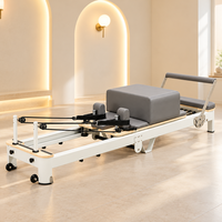 Machine Reformer Pilates Ajustable en Bois d'Érable Massif Professionnelle pour Salle de Sport et Yoga