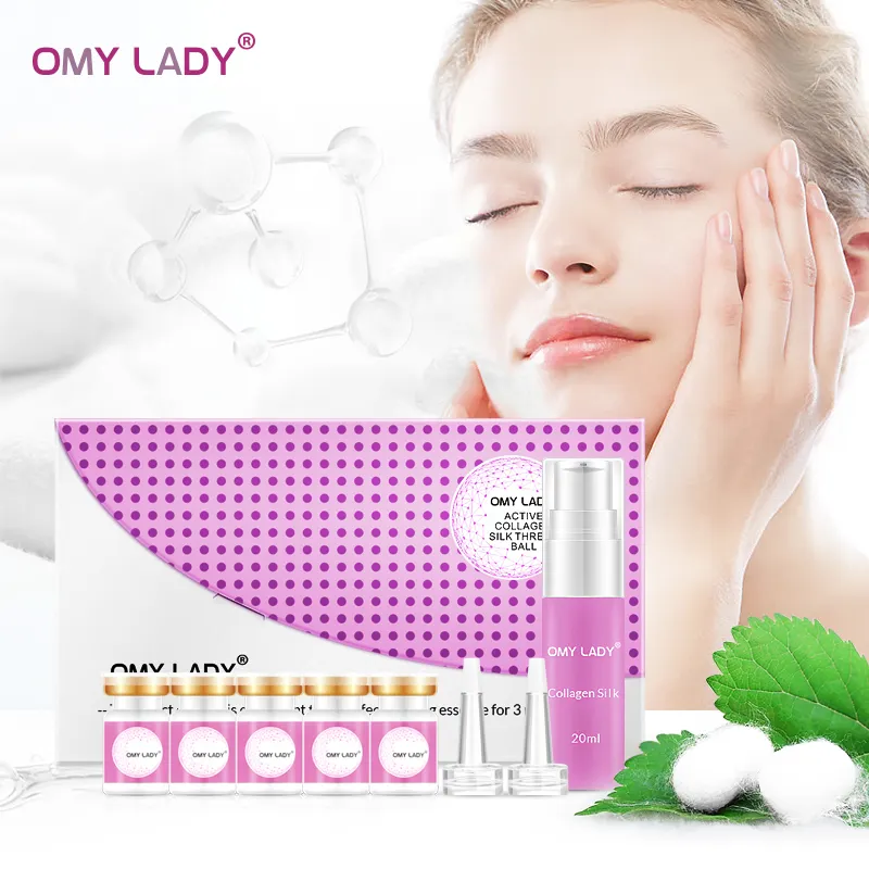 omy lady custom logo 100% Collagen Silk Thread Ball Instant Wrinkle removal serum