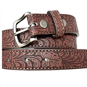 Nuevo Cinturón Casual de Cuero Vacuno Negro Marrón con Hebilla de Aleación Plateada de Cierre Automático, Estilo Simple para Hombre - Product Image 3