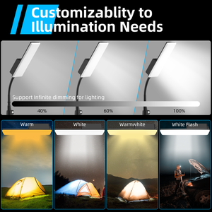 2500 נייד לומן הוביל אורות עבודה טלסקופיות לעמוד, חצובה 10000 mah מופעל פנסים מחנאות חוץ - Product Image 5