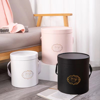 Boîte-cadeau ronde en carton rigide blanc de luxe pour fleurs, emballage floral