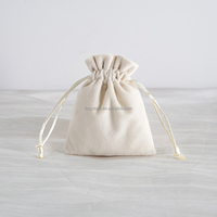 Sacs de pochette d'emballage de bijoux en velours ivoire 9*12 cm Petits sacs à cordon pour ranger les bijoux Parfait comme conteneur cadeau