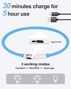 <span class=keywords><strong>Pet</strong></span> yanıp sönen ışık Up köpek tasması Usb şarj edilebilir gece güvenlik aydınlık parlayan Led köpek tasması köpek aksesuarları su geçirmez - Product Image 5