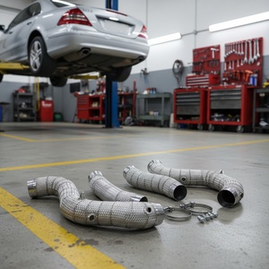 ท่อไอเสียพร้อมเกราะป้องกันความร้อนท่อไอเสียสำหรับ W205 Mercedes Benz C63 Amg - Product Image 1