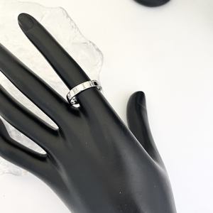 Bague en acier inoxydable micro-incrustée de zircon chiffres romains - Bague de <span class=keywords><strong>couple</strong></span> haut de gamme exquise pour cadeau de mariage, fête et mode tendance - Product Image 3