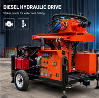 Foreuse hydraulique portable pour puits d'eau, montée sur remorque, avec moteur diesel, pour le forage agricole