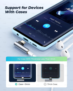OEM ODM LOGO <span class=keywords><strong>USB</strong></span> C a 3,5mm Adaptador de audio <span class=keywords><strong>Conector</strong></span> de auriculares hembra Dongle Aux Adaptador DAC Estéreo HiFi Ángulo recto <span class=keywords><strong>para</strong></span> iPhone 15 - Product Image 2
