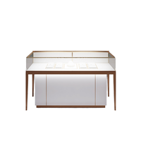 Yizhan Présentoir de bijoux en verre en bois personnalisable avec comptoir avant et éclairage LED pour le stockage et l'affichage de magasins de détail