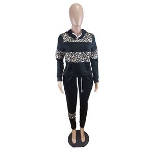 CY3992 Herfst Winter Tweedelig Set Dameskleding Plus Dik Fluweel Lange Mouwen Luipaard Joggingpakken Dames Op Maat Gemaakt Trainingspak - Product Image 4