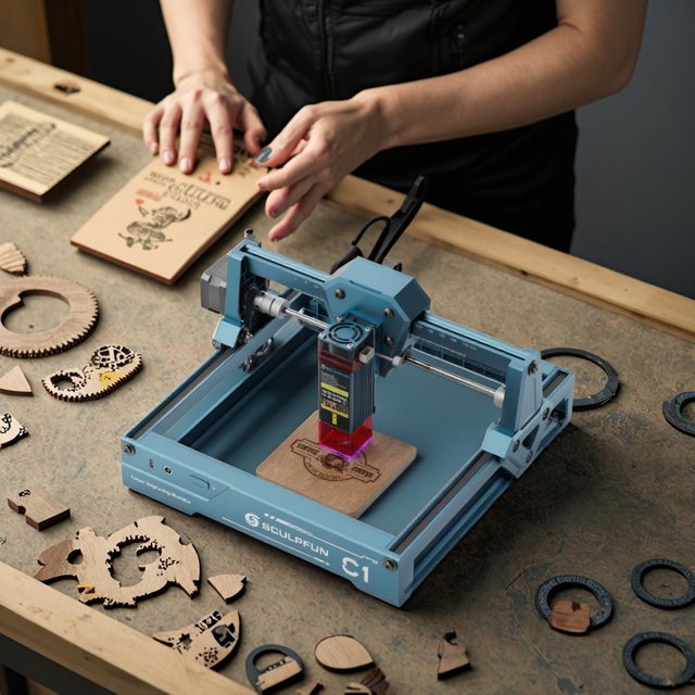 SCULPFUN C1 Low Price Logo Mini Laser Marking Engraving Machine for Wood Stainless Steel Laser Engraver Portable