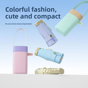 Paraguas de Bolsillo Mini Plegable de 5 Secciones para Mujer, con Recubrimiento de Color, Protección Solar UV Manual, Doble Uso para Sol y Lluvia, con Impresión de Logotipo Personalizado - Product Image 6