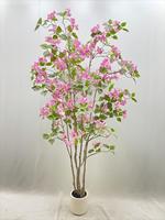 Décoration de bureau à domicile, centre de table de mariage, plante artificielle en pot, bougainvillier en soie, arbre fleuri artificiel