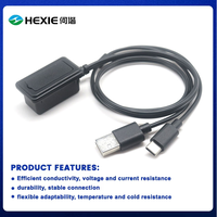 Cable de Extensión con Doble Puerto de Carga USB Tipo C, Certificado CE RoHS, para Montaje en Panel Externo, con Malla de Protección y Revestimiento de PVC, para Mochilas y Equipaje