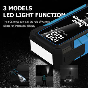 Démarreur <span class=keywords><strong>de</strong></span> saut pour camion/moto/<span class=keywords><strong>voiture</strong></span> <span class=keywords><strong>de</strong></span> tourisme 3500A <span class=keywords><strong>de</strong></span> courant <span class=keywords><strong>de</strong></span> pointe, 20000mAh, écran numérique USB-C et lumière LED, pince sécurisée - Product Image 4