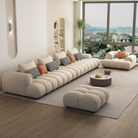 Modulares Ecksofa in L-Form, Wohnzimmer-Sofas mit Tiefsitz, Nordisches Modernes Weißes Couch-Sofa-Set