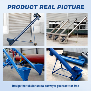 Convoyeur à vis vertical personnalisé d'usine standard sanitaire 3-A pour le transport de céréales et de sucre avec trémie - Product Image 5