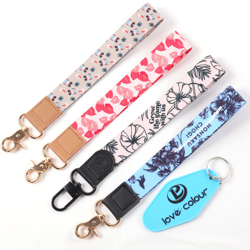 Hand Wrist Lanyard Key Chain Holder Colorful Wristlet Strap for