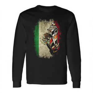 T-shirt à manches longues avec drapeau mexicain pour hommes, chemise de barbier - Product Image 2