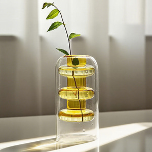 Nordic Retro Minimalist <b>Small</b> Caliber Crystal Glass <b>Vase</b> for Wedding Dried Flowers Water Cultivation - Product Image 6