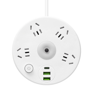 Retractable Multi <b>Socket</b> Power Strip With Cord 10A AC220-250V 2 USB A Ports Child Safety Flame Retardant V1 Copper Wire Home - Product Image 2