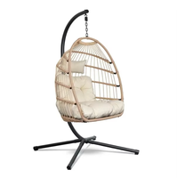 Œuf populaire pour le jardin Balançoires de patio en rotin Chaise suspendue pour l'extérieur pour le commerce de gros