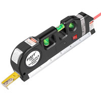 Niveau laser professionnel multifonction à ligne croisée de haute précision avec règle de mesure et niveau à bulle laser rouge