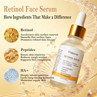 Sérum Visage au Rétinol en Gros, Peptides, Acide Hyaluronique, Anti-rides, Hydratant, Raffermissant, Essence Faciale Bio pour Soins de la Peau