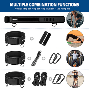 MKAS Nouveau Fitness EVA Multifonctionnel 4-en-1 Haltérophilie Hanche Poussée Haltère Traîneau Tirant Ceinture Dip Ceinture D'haltérophilie - Product Image 4