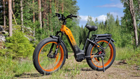 Vélo de ville et de montagne électrique MG600 PLUS 2025 avec cadre en alliage d'aluminium gris, 7 vitesses, moteur sans balais 250W, batterie au lithium 48V 20AH
