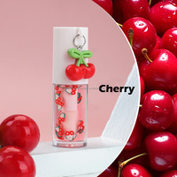 4ml Glansrijke Lipgloss Hartvormige Tube Private Label Reisset Formaat Vloeibare Lipkleur Cosmetica Fruit Smaak Lip Olie Sleutelhanger