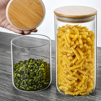 Boîtes de stockage des aliments en verre transparent contenants de garde-manger de cuisine pour épices noix d'herbes assaisonnement de graines de thé aliments secs haricot sucre collation