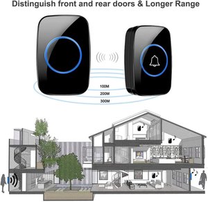 <b>Battery</b> <b>Operated</b> Wireless Remote Control Doorbell Wireless Waterproof Smart Home Doorbell - Product Image 3
