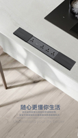Casenl Matériau en alliage d'aluminium gris Prise de tour Intelligent Embedded Sliding Open Cover Tables Socket for kitchen office