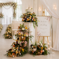 Ensemble d'arrangements floraux en soie, boule de fleurs artificielles, fleurs pour allée, chemin de table, décoration de scène de mariage