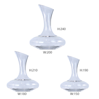 Groothandel handgeblazen glazen wijnkan, handvatloze, wijduitlopende mondstuk beluchter decanter voor restaurant catering bulk export